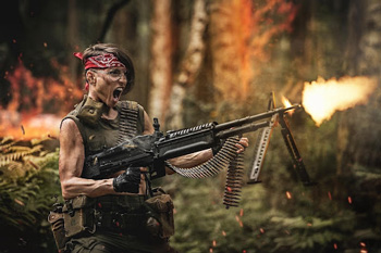 PolishAirsoftGirl as Rambo